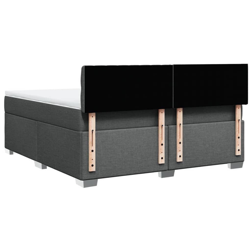 Κρεβάτι Boxspring με Στρώμα Σκούρο Γκρι 180x200 εκ Υφασμάτιν - Pakobazaar
