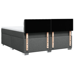 Κρεβάτι Boxspring με Στρώμα Σκούρο Γκρι 180x200 εκ Υφασμάτιν - Pakobazaar