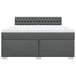 Κρεβάτι Boxspring με Στρώμα Σκούρο Γκρι 180x200 εκ Υφασμάτιν - Pakobazaar