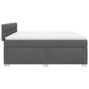 Κρεβάτι Boxspring με Στρώμα Σκούρο Γκρι 180x200 εκ Υφασμάτιν - Pakobazaar