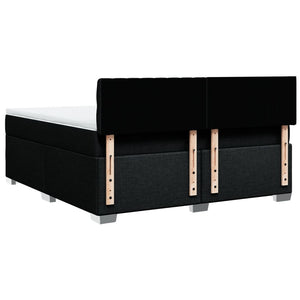 Κρεβάτι Boxspring με Στρώμα Μαύρο 180x200 εκ. Υφασμάτινο