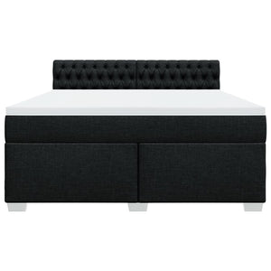 Κρεβάτι Boxspring με Στρώμα Μαύρο 180x200 εκ. Υφασμάτινο