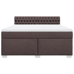 Κρεβάτι Boxspring με Στρώμα Σκούρο Καφέ 180x200 εκ Υφασμάτινο - Pakobazaar