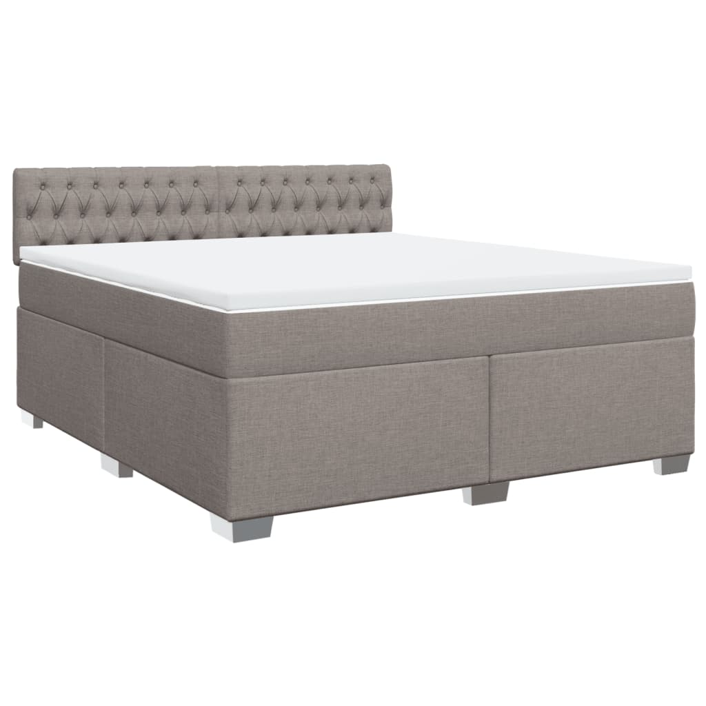 Κρεβάτι Boxspring με Στρώμα Taupe 180x200 εκ. Υφασμάτινο - Pakobazaar