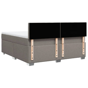 Κρεβάτι Boxspring με Στρώμα Taupe 180x200 εκ. Υφασμάτινο - Pakobazaar