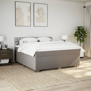 Κρεβάτι Boxspring με Στρώμα Taupe 180x200 εκ. Υφασμάτινο - Pakobazaar