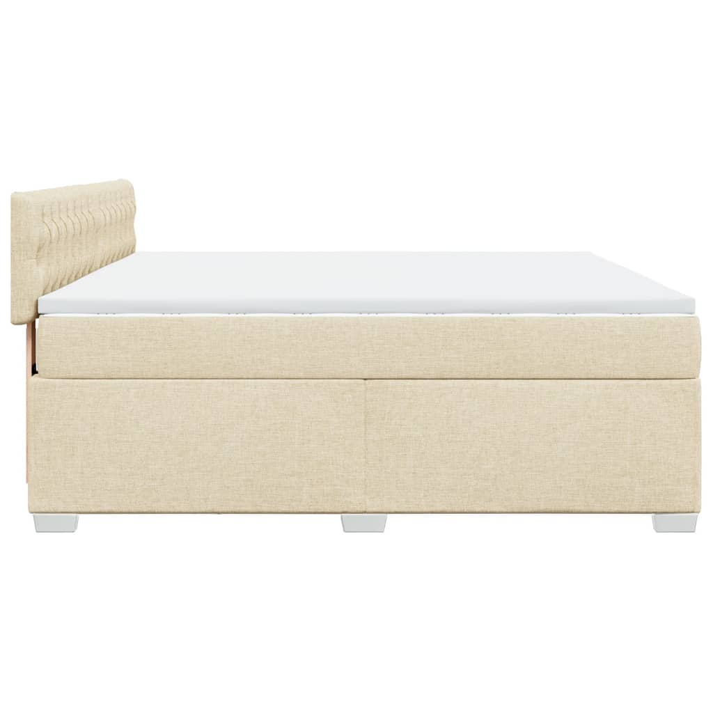 Κρεβάτι Boxspring με Στρώμα Κρεμ 180x200 εκ. Υφασμάτινο - Pakobazaar