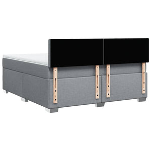 Κρεβάτι Boxspring με Στρώμα Ανοιχτό Γκρι 180x200 εκ. Υφασμάτινο - Pakobazaar