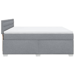 Κρεβάτι Boxspring με Στρώμα Ανοιχτό Γκρι 180x200 εκ. Υφασμάτινο - Pakobazaar