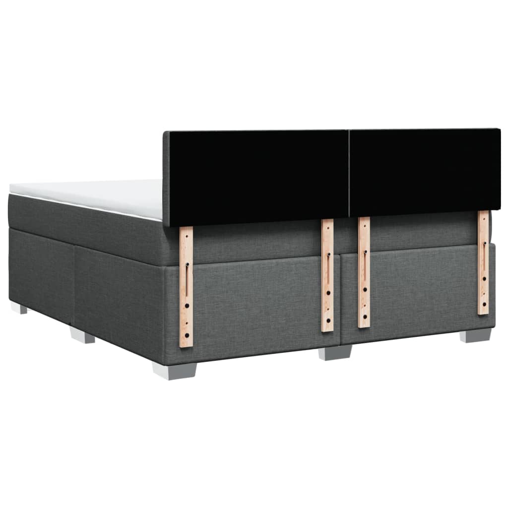 Κρεβάτι Boxspring με Στρώμα Σκούρο Γκρι 180x200 εκ Υφασμάτιν - Pakobazaar
