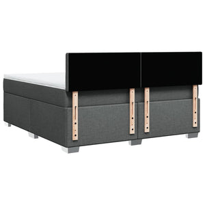 Κρεβάτι Boxspring με Στρώμα Σκούρο Γκρι 180x200 εκ Υφασμάτιν - Pakobazaar
