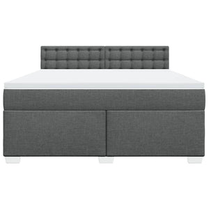 Κρεβάτι Boxspring με Στρώμα Σκούρο Γκρι 180x200 εκ Υφασμάτιν - Pakobazaar