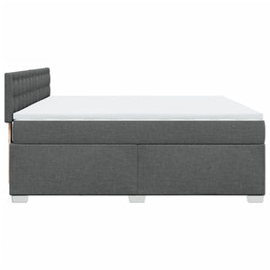 Κρεβάτι Boxspring με Στρώμα Σκούρο Γκρι 180x200 εκ Υφασμάτιν - Pakobazaar