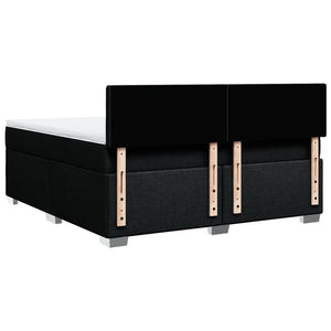 Κρεβάτι Boxspring με Στρώμα Μαύρο 180x200 εκ. Υφασμάτινο - Pakobazaar