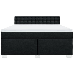 Κρεβάτι Boxspring με Στρώμα Μαύρο 180x200 εκ. Υφασμάτινο - Pakobazaar