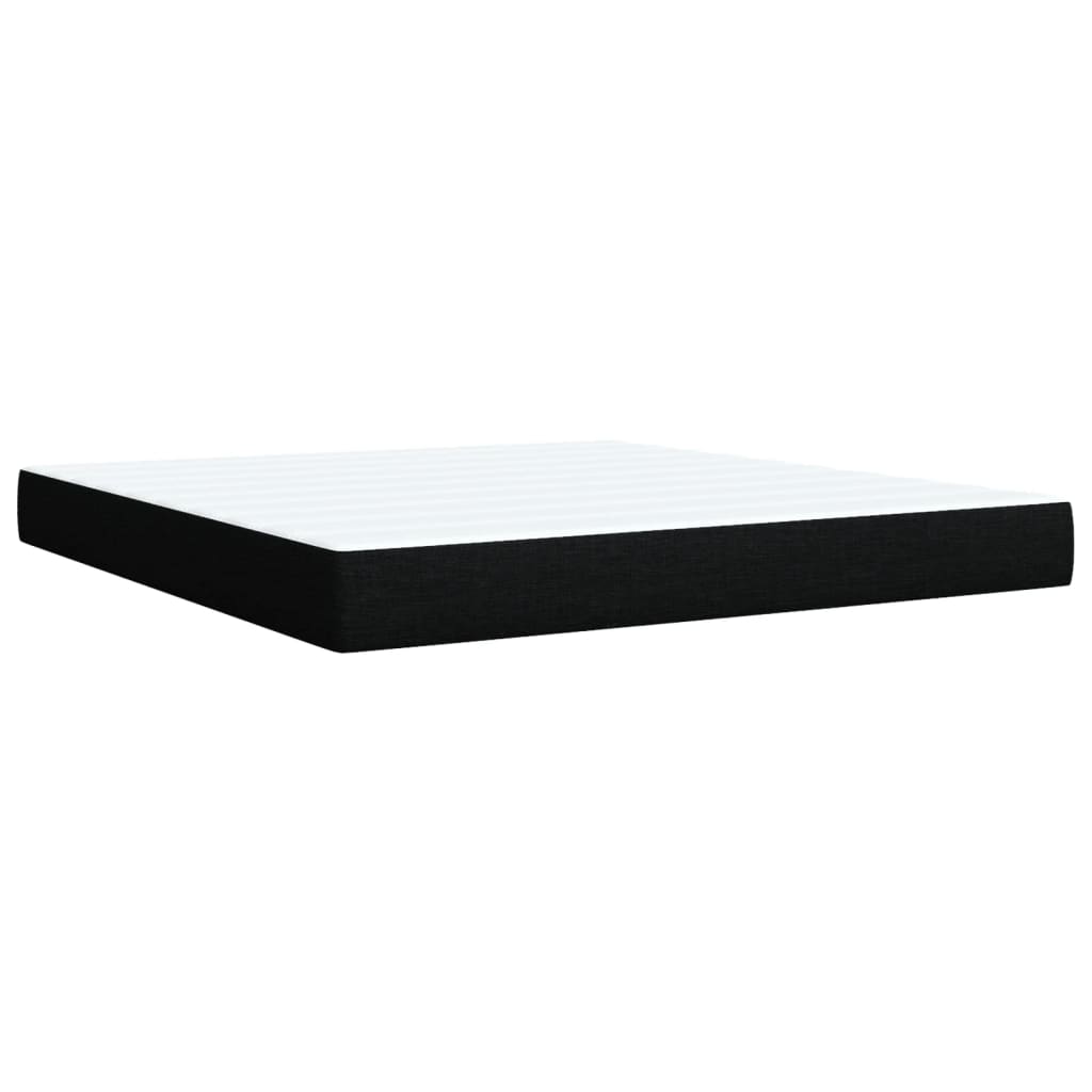 Κρεβάτι Boxspring με Στρώμα Μαύρο 180x200 εκ. Υφασμάτινο - Pakobazaar