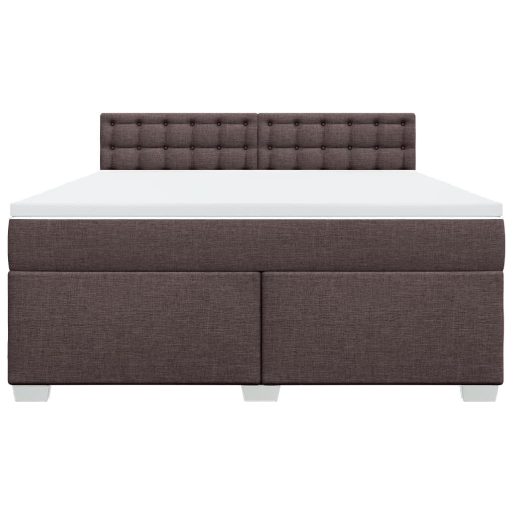 Κρεβάτι Boxspring με Στρώμα Σκούρο Καφέ 180x200 εκ Υφασμάτινο - Pakobazaar