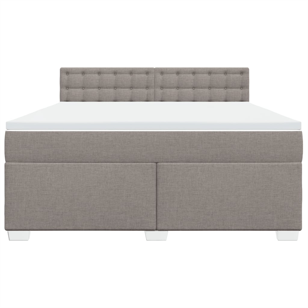 Κρεβάτι Boxspring με Στρώμα Taupe 180x200 εκ. Υφασμάτινο - Pakobazaar