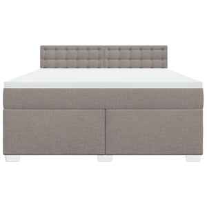 Κρεβάτι Boxspring με Στρώμα Taupe 180x200 εκ. Υφασμάτινο - Pakobazaar