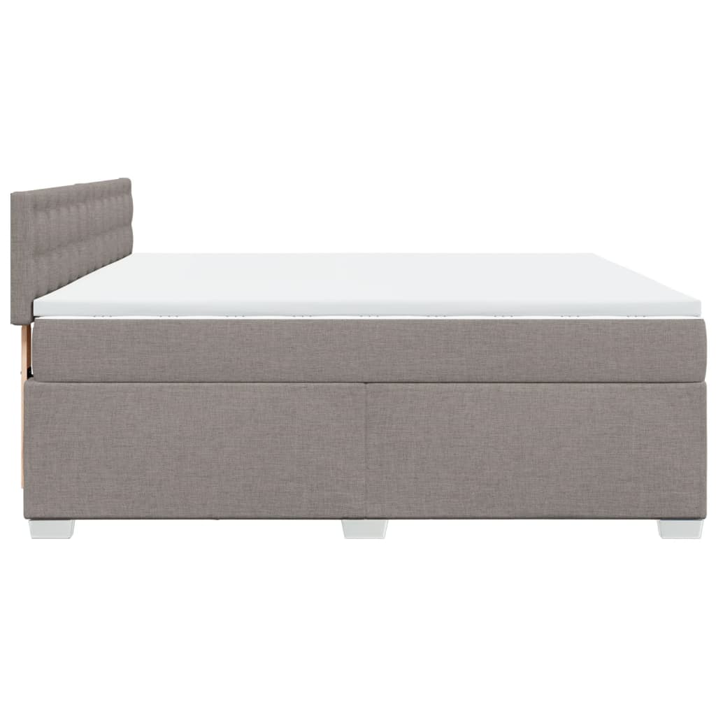 Κρεβάτι Boxspring με Στρώμα Taupe 180x200 εκ. Υφασμάτινο - Pakobazaar