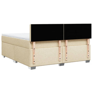 Κρεβάτι Boxspring με Στρώμα Κρεμ 180x200 εκ. Υφασμάτινο