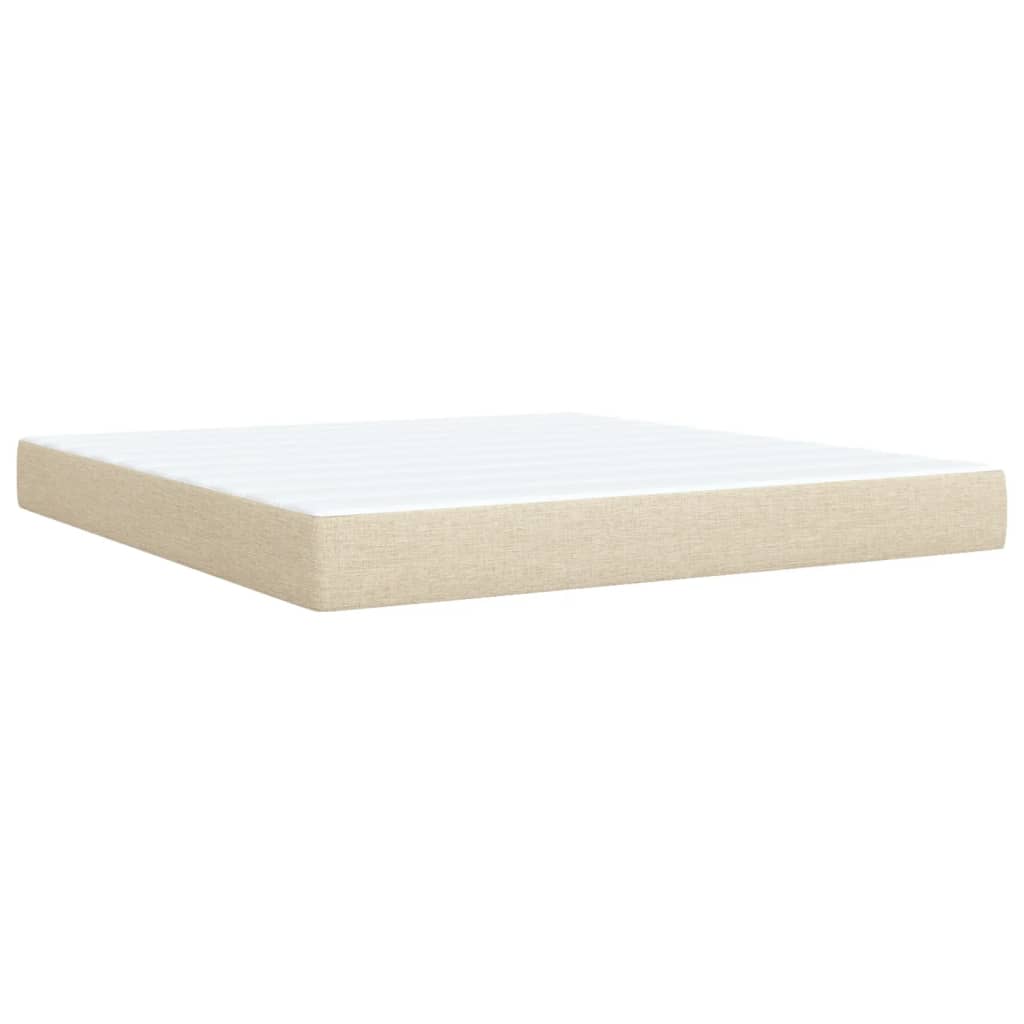 Κρεβάτι Boxspring με Στρώμα Κρεμ 180x200 εκ. Υφασμάτινο
