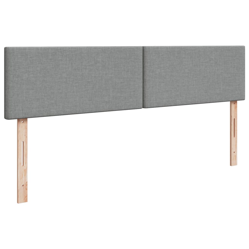 Κρεβάτι Boxspring με Στρώμα Ανοιχτό Γκρι 200x200 εκ. Υφασμάτινο - Pakobazaar