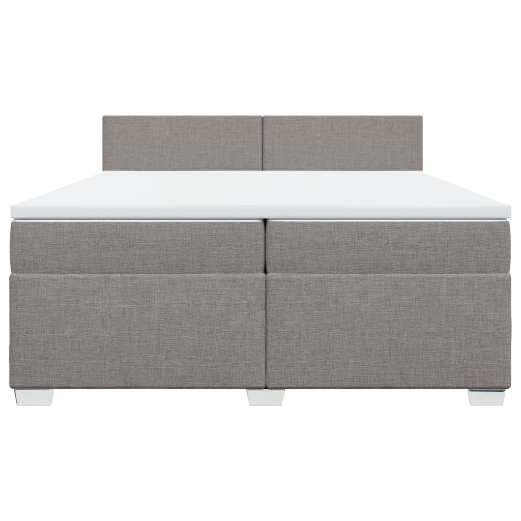 Κρεβάτι Boxspring με Στρώμα Taupe 200x200 εκ. Υφασμάτινο - Pakobazaar