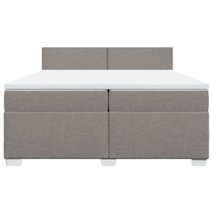 Κρεβάτι Boxspring με Στρώμα Taupe 200x200 εκ. Υφασμάτινο - Pakobazaar