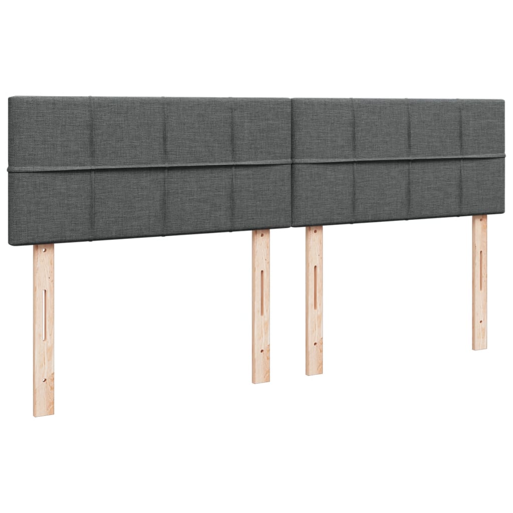 Κρεβάτι Boxspring με Στρώμα Σκούρο Γκρι 200x200 εκ. Υφασμάτινο - Pakobazaar