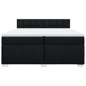 Κρεβάτι Boxspring με Στρώμα Μαύρο 200x200 εκ. Υφασμάτινο - Pakobazaar