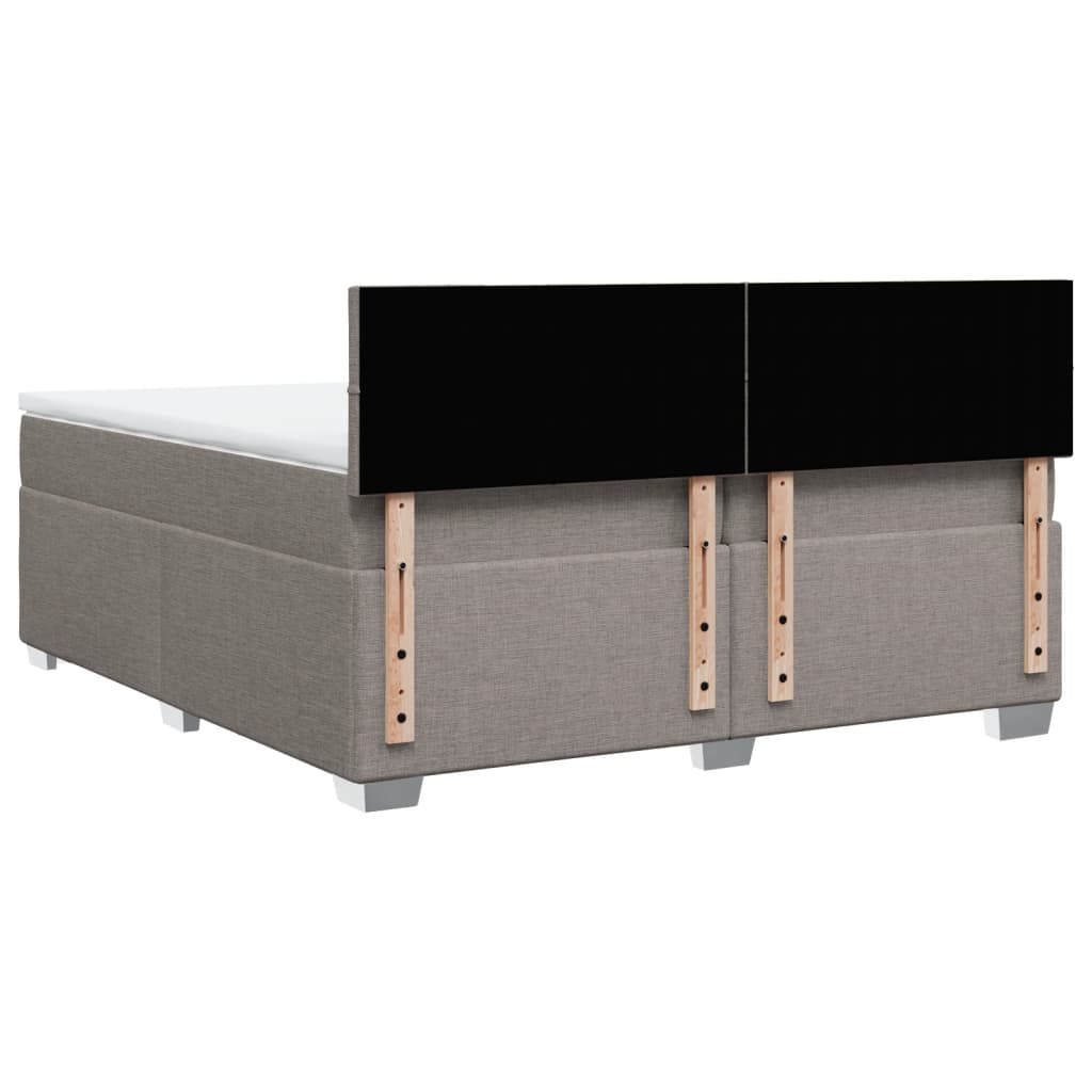 Κρεβάτι Boxspring με Στρώμα Taupe 200x200 εκ. Υφασμάτινο