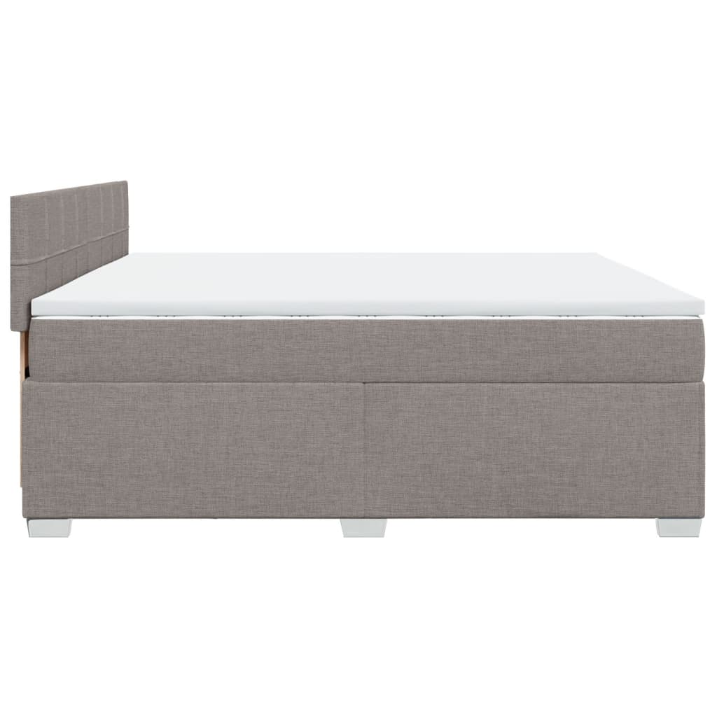 Κρεβάτι Boxspring με Στρώμα Taupe 200x200 εκ. Υφασμάτινο