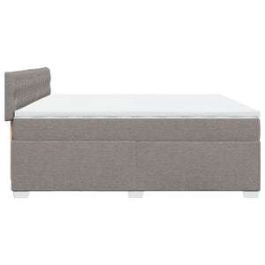 Κρεβάτι Boxspring με Στρώμα Taupe 200x200 εκ. Υφασμάτινο - Pakobazaar