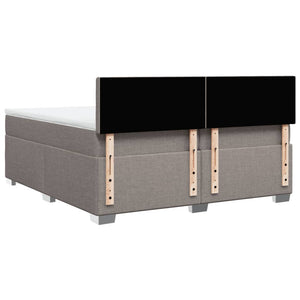 Κρεβάτι Boxspring με Στρώμα Taupe 200x200 εκ. Υφασμάτινο - Pakobazaar