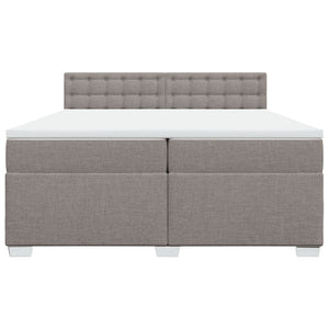 Κρεβάτι Boxspring με Στρώμα Taupe 200x200 εκ. Υφασμάτινο - Pakobazaar