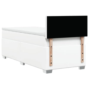 Κρεβάτι Boxspring με Στρώμα Λευκό 80 x 200 εκ. Συνθετικό Δέρμα - Pakobazaar