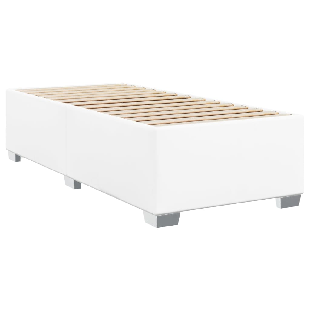 Κρεβάτι Boxspring με Στρώμα Λευκό 80 x 200 εκ. Συνθετικό Δέρμα - Pakobazaar