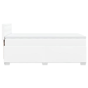 Κρεβάτι Boxspring με Στρώμα Λευκό 80 x 200 εκ. Συνθετικό Δέρμα - Pakobazaar