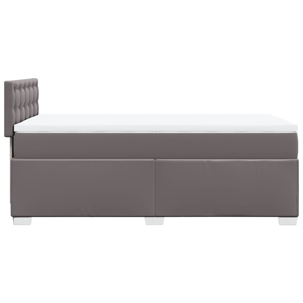 Κρεβάτι Boxspring με Στρώμα Γκρι 80 x 200 εκ. Συνθετικό Δέρμα