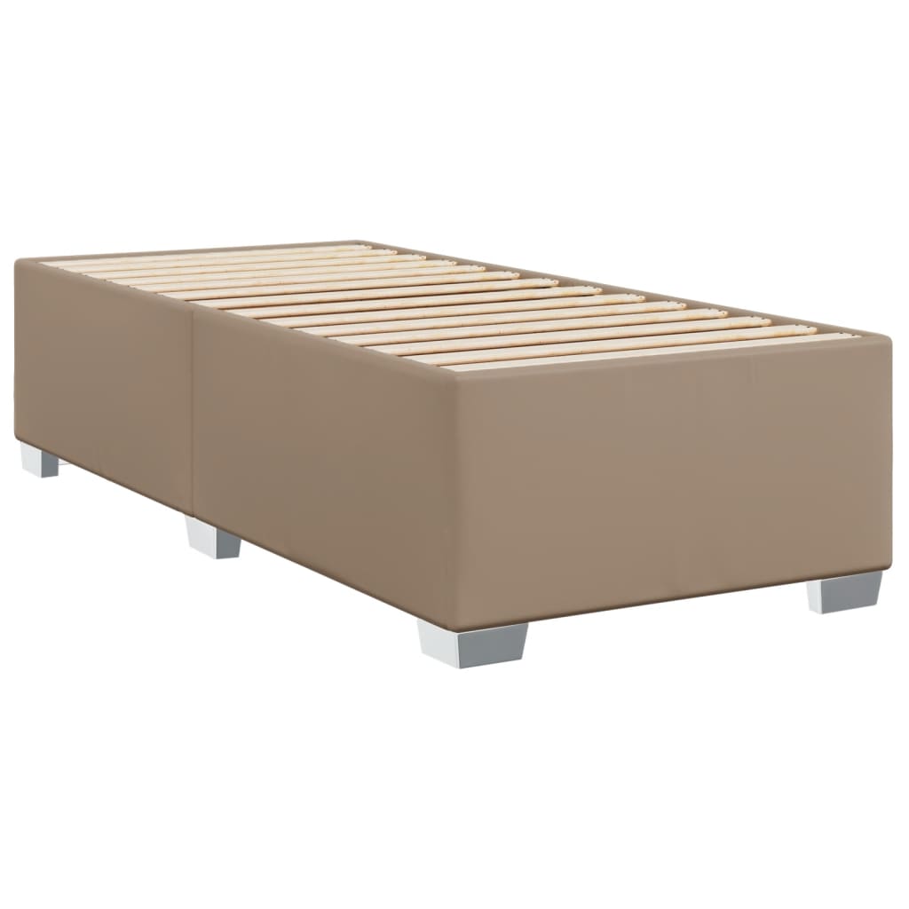 Κρεβάτι Boxspring με Στρώμα Καπουτσίνο 80x200 εκ. Συνθ. Δέρμα - Pakobazaar