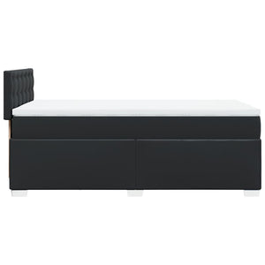 Κρεβάτι Boxspring με Στρώμα Μαύρο 90x190εκ. από Συνθετικό Δέρμα