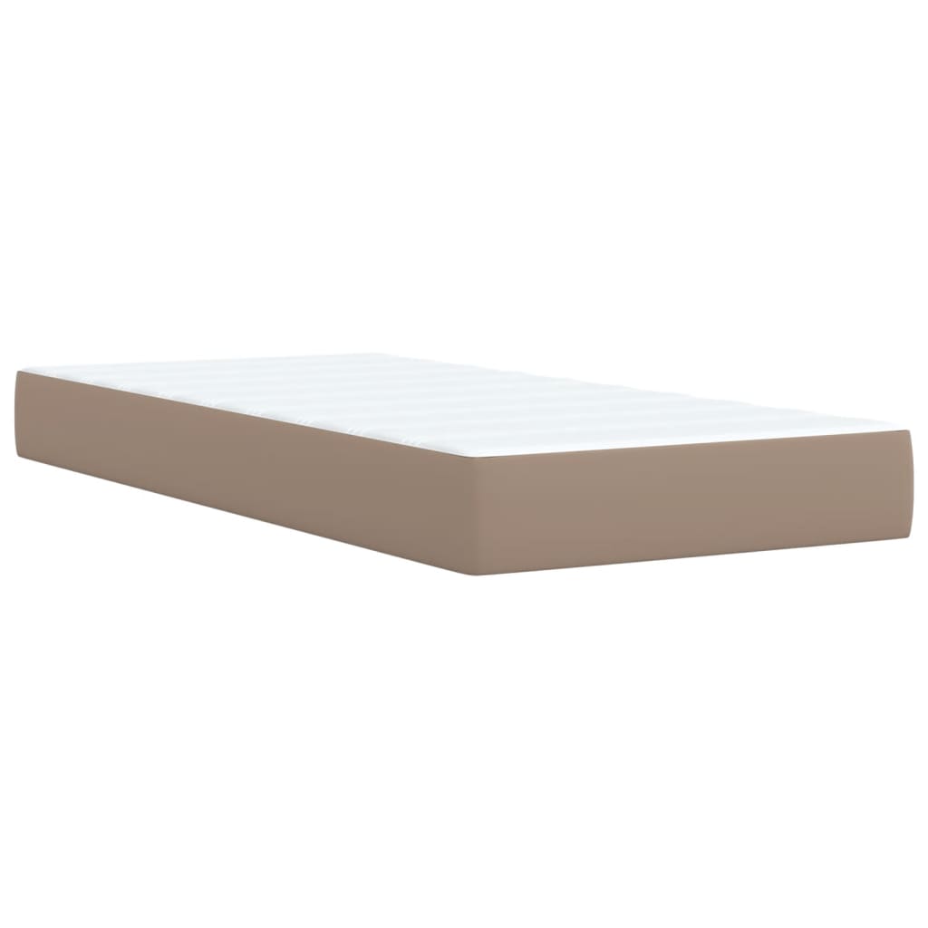 Κρεβάτι Boxspring με Στρώμα Καπουτσίνο 90x190εκ.από Συνθ. Δέρμα