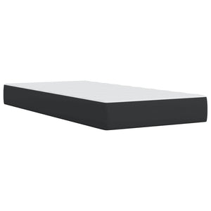 Κρεβάτι Boxspring με Στρώμα Μαύρο 100x200εκ.από Συνθετικό Δέρμα - Pakobazaar