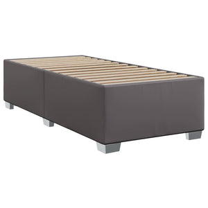 Κρεβάτι Boxspring με Στρώμα Γκρι 100x200εκ. από Συνθετικό Δέρμα - Pakobazaar