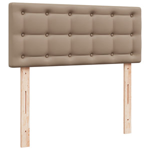 Κρεβάτι Boxspring με Στρώμα Καπουτσίνο 100x200εκ.από Συνθ.Δέρμα - Pakobazaar