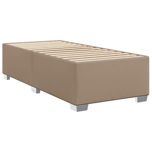 Κρεβάτι Boxspring με Στρώμα Καπουτσίνο 100x200εκ.από Συνθ.Δέρμα - Pakobazaar