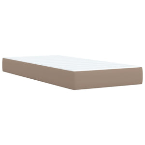 Κρεβάτι Boxspring με Στρώμα Καπουτσίνο 100x200εκ.από Συνθ.Δέρμα - Pakobazaar