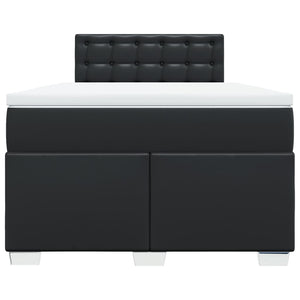 Κρεβάτι Boxspring με Στρώμα Μαύρο 120x190εκ.από Συνθετικό Δέρμα - Pakobazaar