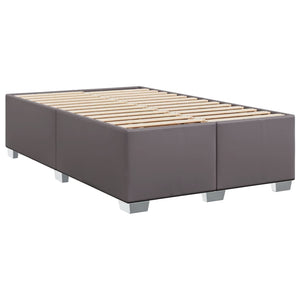 Κρεβάτι Boxspring με Στρώμα Γκρι 120x190εκ. από Συνθετικό Δέρμα - Pakobazaar